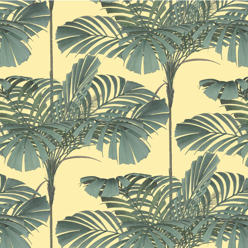 Rouleau de papier peint adhésif Mini Palm L 10 pi x l 25 po, Jaune/vert