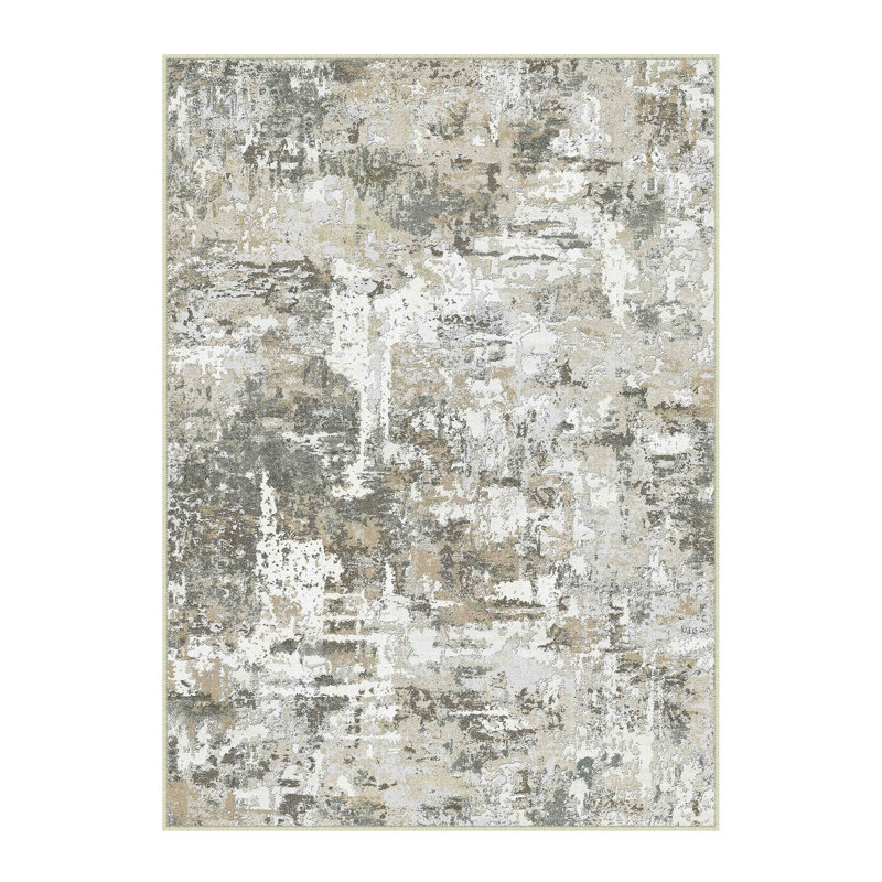 Vellum Home Abstract Textured Area Rug In Gray/Brown, Rectangle 8' x 10', Brown Gray