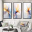 Tendre opulence tourbillonnant blanc bleu clair - formes abstraites, ensemble de 3 pièces d'art-76309048-76309054