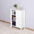 Bathroom Floor Storage Cabinet With Double Door Adjustable Shelf, White