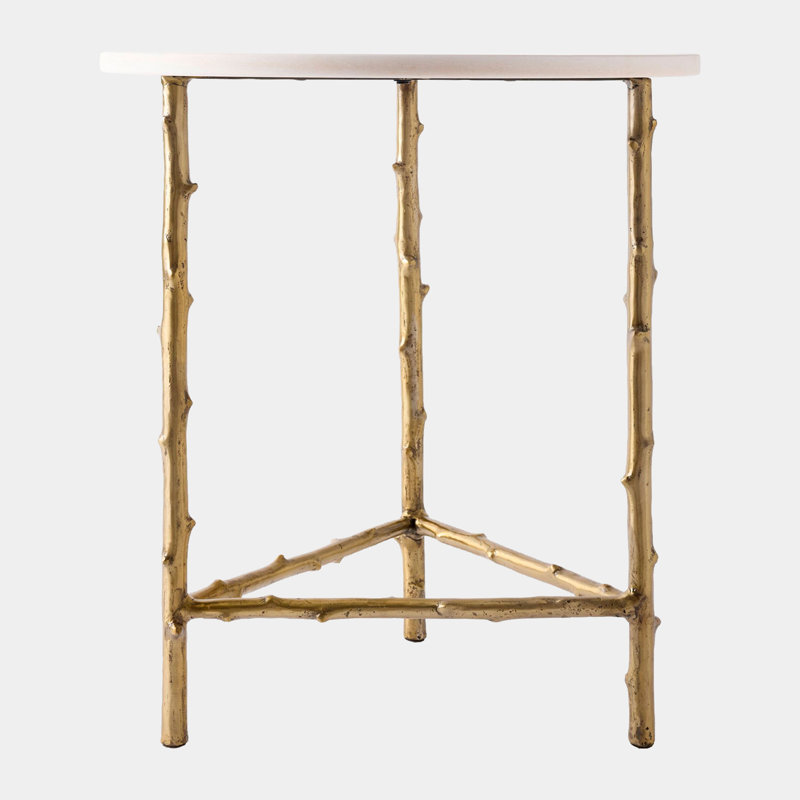 Bamboo Marble End Table
