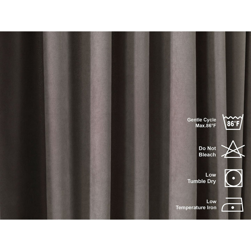 Panneau de rideau simple décoratif à double pincement très long et très large, L 26 po x L 120 po, Pierre