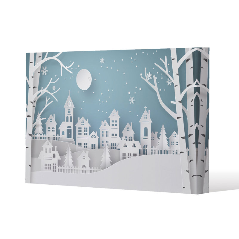 Winter Snow Urban Countryside 1 Piece Wrapped Canvas Wall Art, 101cm H x 101cm W