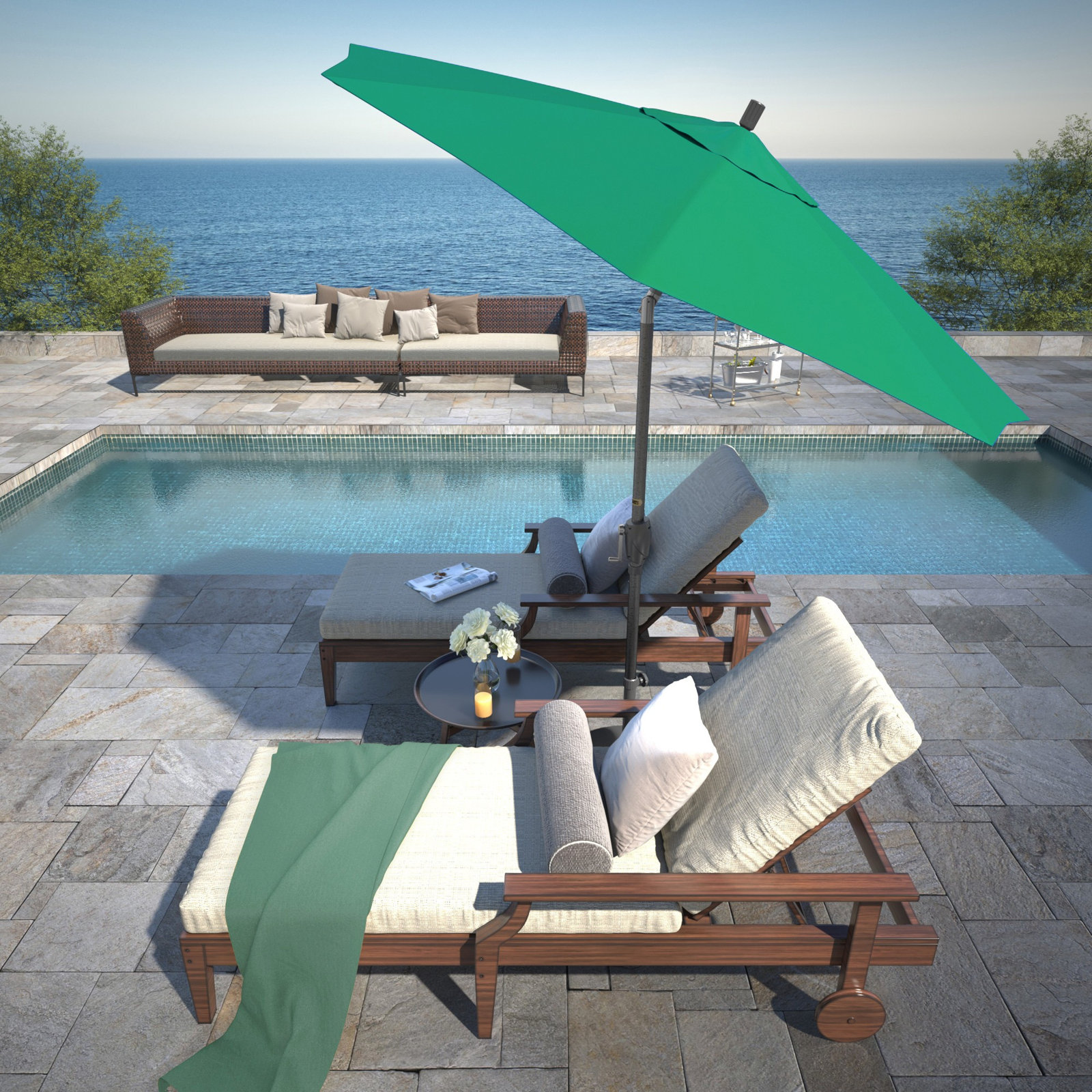Lexia 90'' Sunbrella® Outdoor Umbrella, Spectrum Aztec Sunbrella® Plainweave
