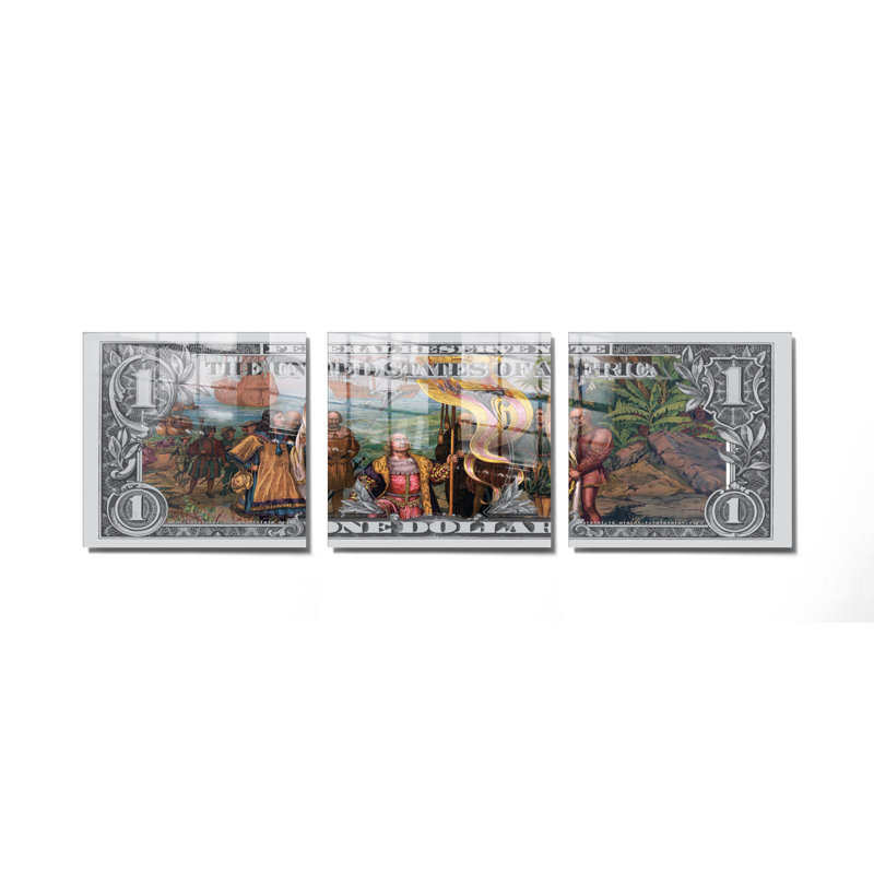 3 Piece No Frame Print on Glass, 40cm H x 40cm W x 0.4cm D