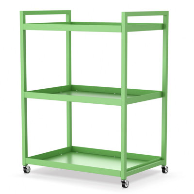 3-Tier Utility Cart With Locking Wheels Outdoor Rolling Metal Storage Organizer For Kitchen And Bathroom