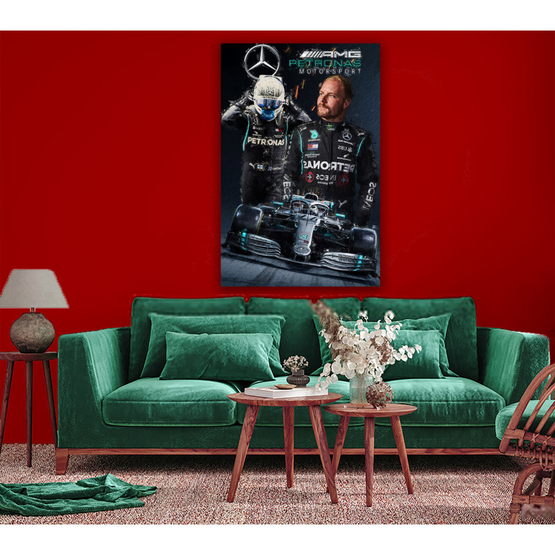 Vallteri Bottas 2 Formula One Racing Drivers Collection - Art Prints, 25.3cm H x 20.2cm W x 0.07cm D, Metal