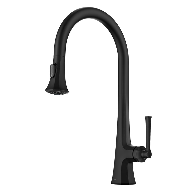 KRAUS Savan 2-Function Single Handle Pull Down Kitchen Faucet in Matte Black, Matte Black