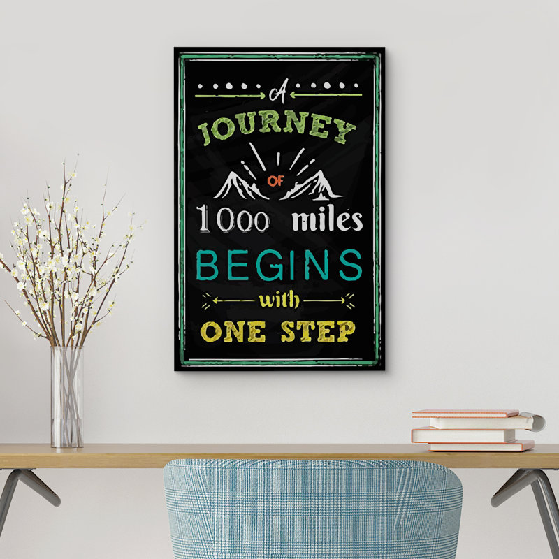 «Journey of 1000 Miles Begins With One Step», reproduction sur toile, H 48 po x l 32 po x P 1,5 po