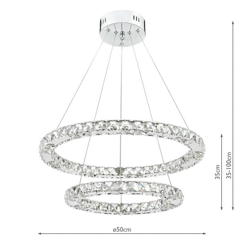 2 - Light Crystal LED Chandelier