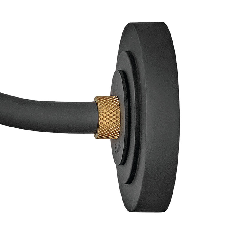 Velarie Aluminum Wall Light, Textured Black, 15.25" H x 16" W x 26" D