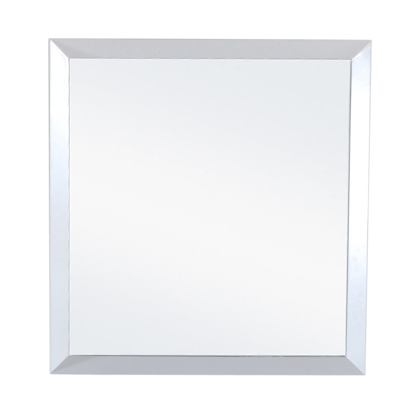 Tyne Wood Flat Wall Mirror, 25.59" H x 29.53" W