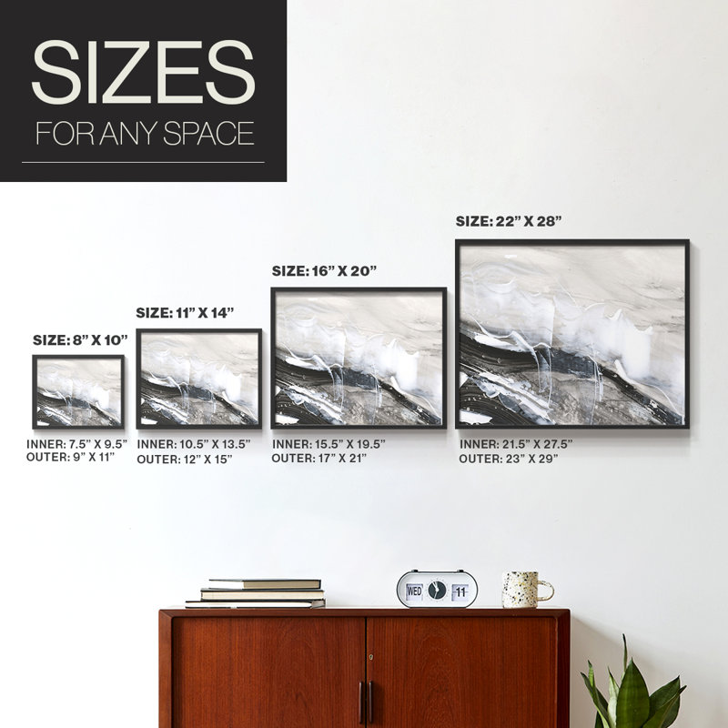 Blizzard Conditions III -Framed Print - Restickable, 8" H x 10" W, Black