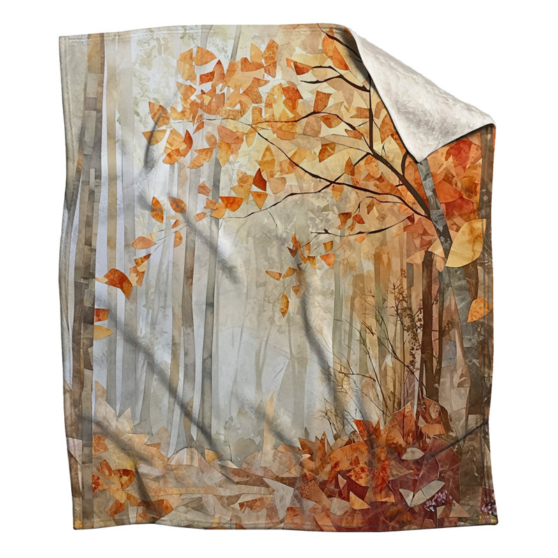 Autumn Forest Scene Blankets, 60in W x 80in H