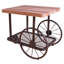 Table de bout Francie, finition chêne et gris antique