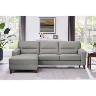 Elm Leather Sectional with Left Chaise
