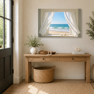 Coastal Breeze and Waves by Window - Coastal Window View Series