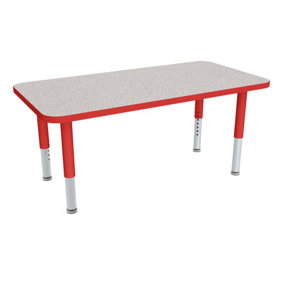 Adjustable Height Rectangular Preschool Classroom Activity Table with Casters
