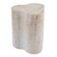 Organic Travertine-Look MGO Outdoor/Indoor Side Table, 18.11" Tall Weather-Resistant Accent Table for Patio, Living Room & Bedroom