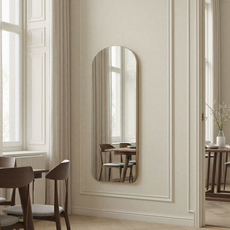 Soho Curved Arch Full Length Mirror, 149.86 cm H x 60.96 cm W    , Gold 