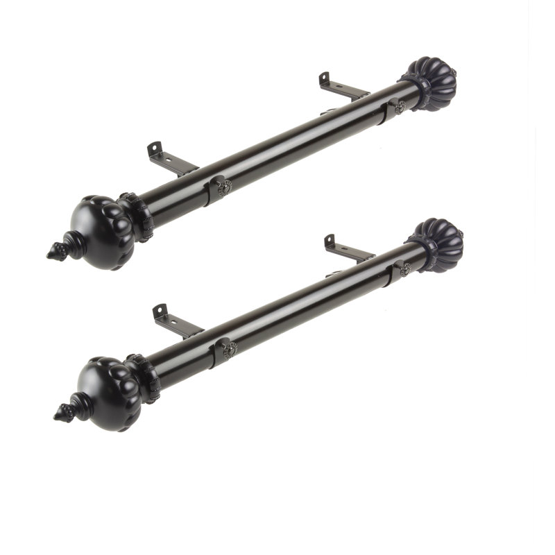 Tringle à rideaux simple Science Side, Noir, H 1,5 po x l 24 po x P 1,5 po