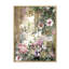 Grunge rose vert fleurs d'été - œuvre d'art traditionnelle sur toile-80915987