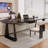 Black Rectangular Solid Wood+Iron desk-109306599