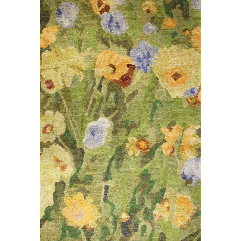Wool And Silk Nepal One-of-a-Kind Rectangle 9' X 12' Area Rug