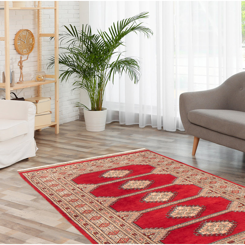 Tapis rouge foncé Malci Peshawar Bokhara 3 pi 0 po x 5 pi 1 po