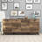 Modern Console Table, Walnut Finish, 70.9 x 31.5 x 17.7 inches | 100% Melamine Coated Particle Board, Thickness: 0.7 inches | Plastic Legs, Wall-Mountable, Multiple Shelves | Stylish & Functional for Rustic Home Décor-1232240177