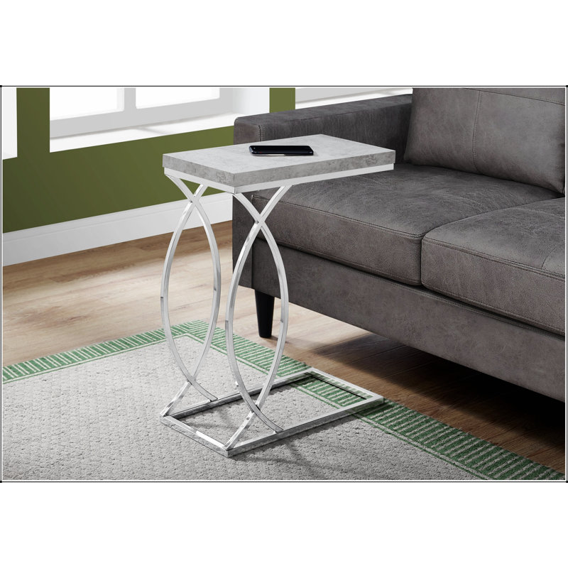Élégante table d'appoint en forme de C pour le salon et la chambre à coucher, parfaite pour les collations et la décoration avec beaucoup de rangement