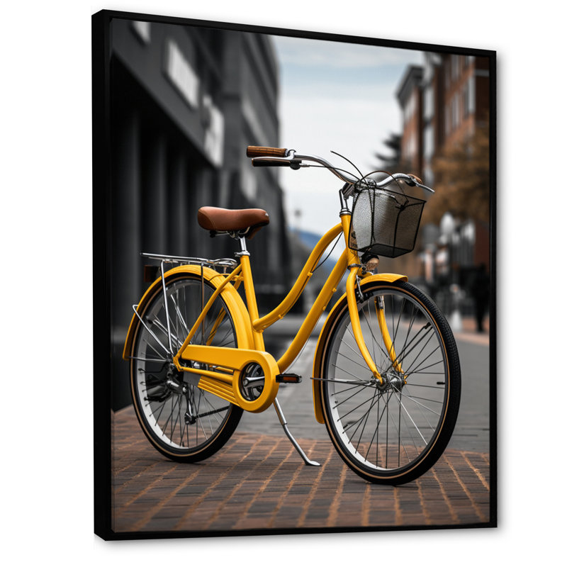 Vélo Urban Rythme III, reproduction d'art sur toile, Cadre flottant noir, H 20 po x l 12 po x P 1 po