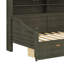 Lit de jour avec tiroirs de rangement et tablettes de tête de lit, lit de jour en bois de style rétro-75024623