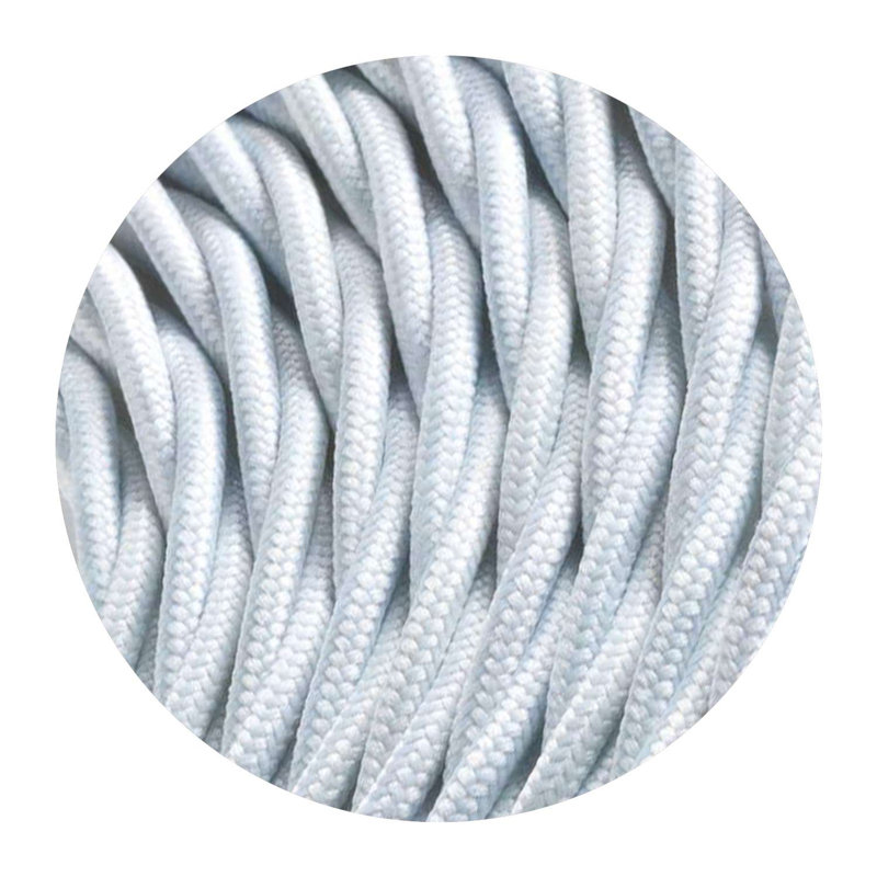 Hansel 2Core Twisted Vintage Coloured 0.75Mm Braided Fabric Flexible Electrical UK Lighting Wire Cable, White