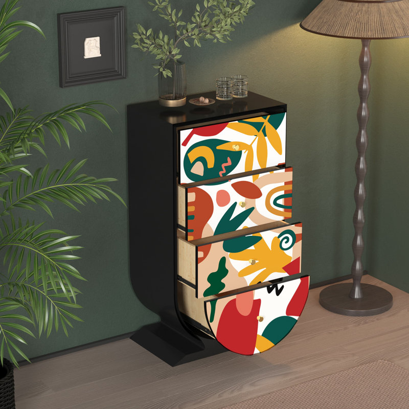 Commode d'appoint de rangement moderne à quatre tiroirs