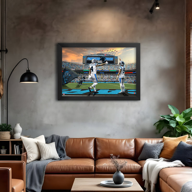 Impression encadrée de 2 joueurs des Carolina Panthers de la NFL (68,6 x 99 cm), NFL Carolina Panthers