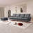Aerolynn 104.5" Modern Technical Leather Sectional Sofa With Convertible And Ottoman-1820980333