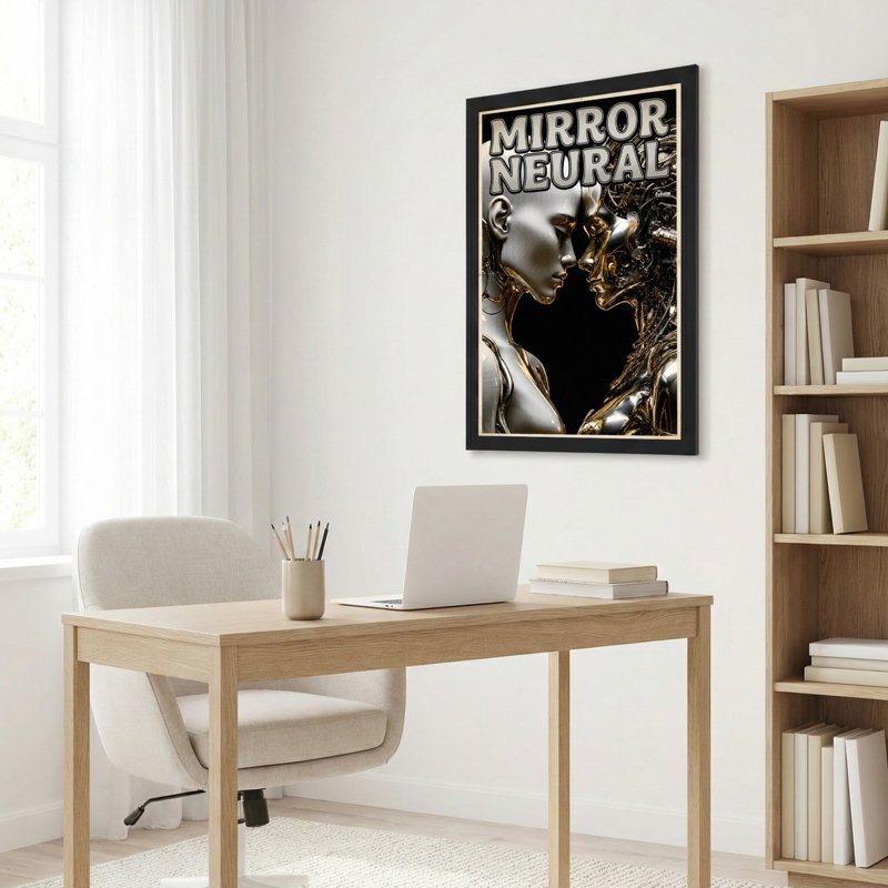 «Mirror», art abstrait sur toile tendue, reproduction d'art sur toile, H 30 po x l 20 po