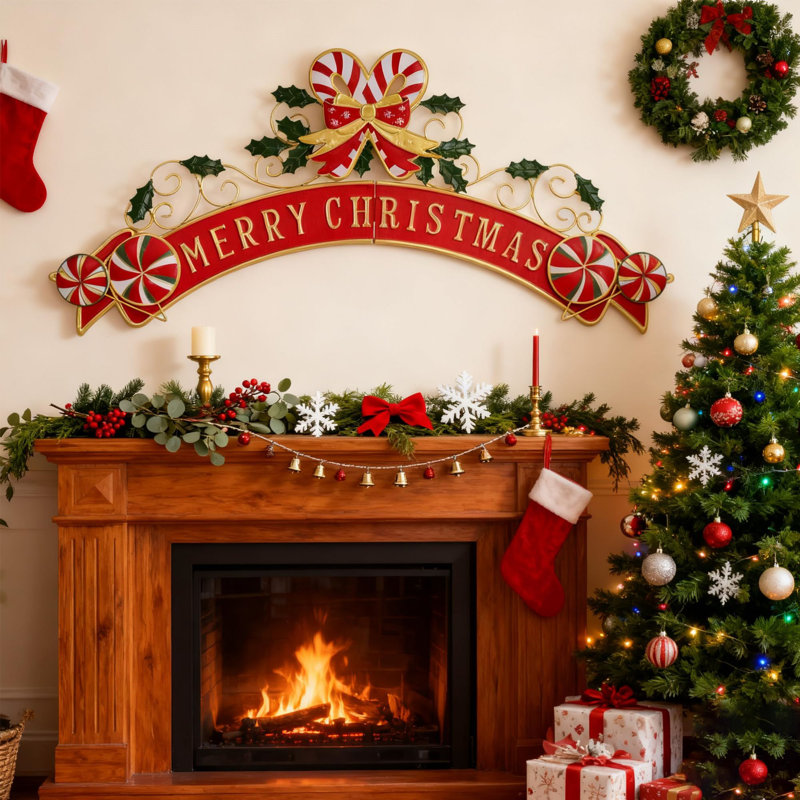 Grande affiche de joyeux Noël pour la décoration de Noël du porche extérieur