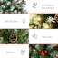Arbre de Noël artificiel 7,5 pi avec 350 lumières à DEL, 1075 pointes, pin, baies rouges, branches luxuriantes de 7,5 pieds, branches réalistes, magnifique