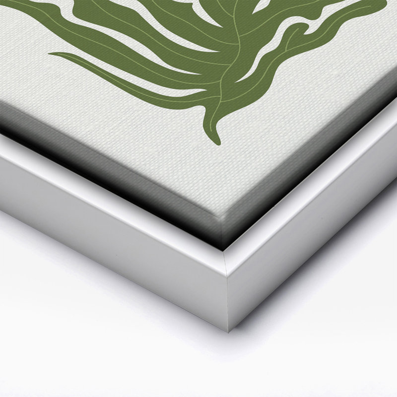 Vert floral, Canevas, Encadrement blanc, H 16 po x l 20 po