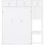 Grand lit mural blanc avec bureau et rangement intégrés, idéal pour les petits appartements, conception peu encombrante, support de matelas confortable, espaces compacts en contreplaqué, matériaux