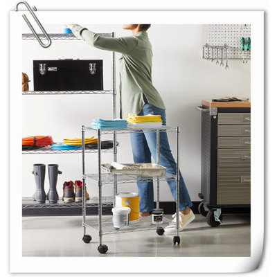 Organizer Rack 23.19'' W Metal Shelving Unit