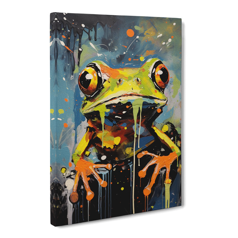 Frog Expressionism - Wrapped Canvas, 50cm H x 35cm W x 3cm D