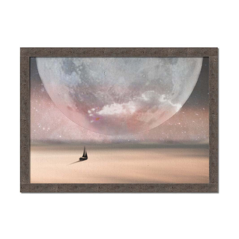 Way to the Moon par Hal Halli. Impression sur papier - Montée et encadrée, H 40 po x l 52 po