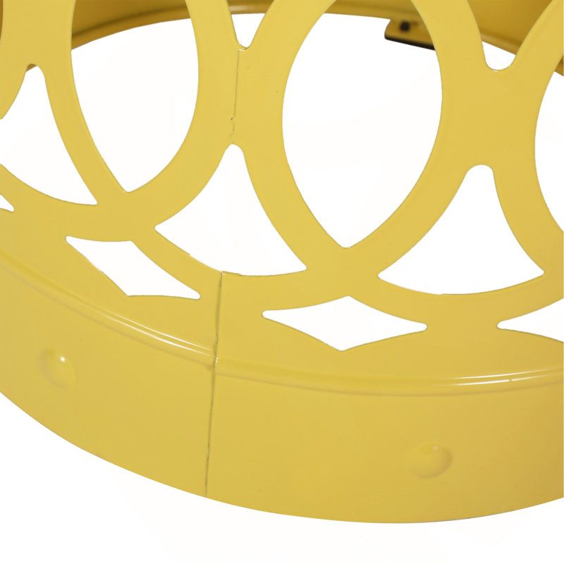 Grande table de bout d'extérieur en métal, Jaune
