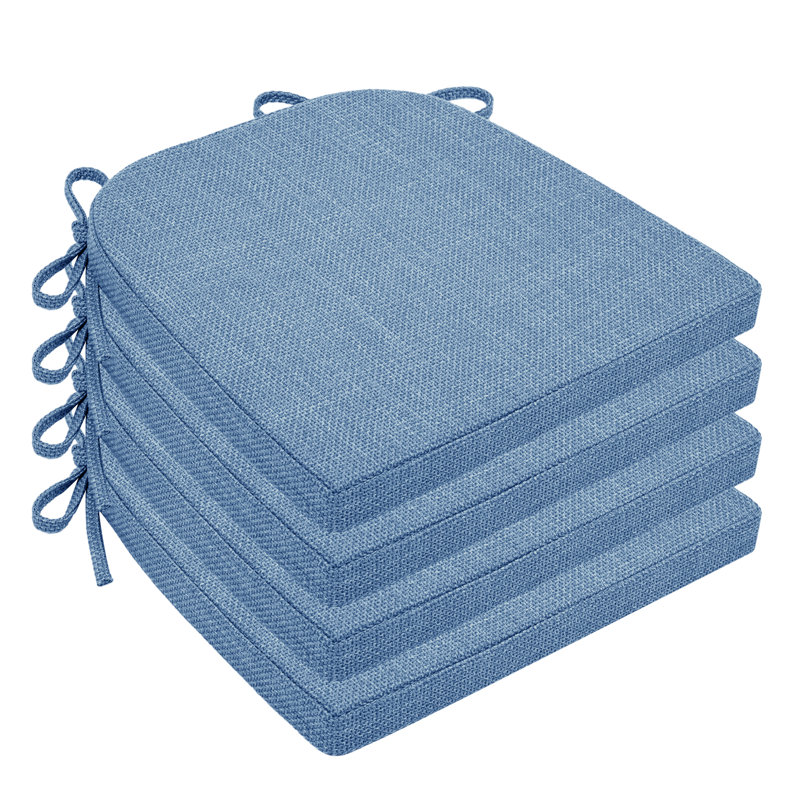 Indoor 1.5'' Dining Chair Chair Pad, Blue Polyester Blend