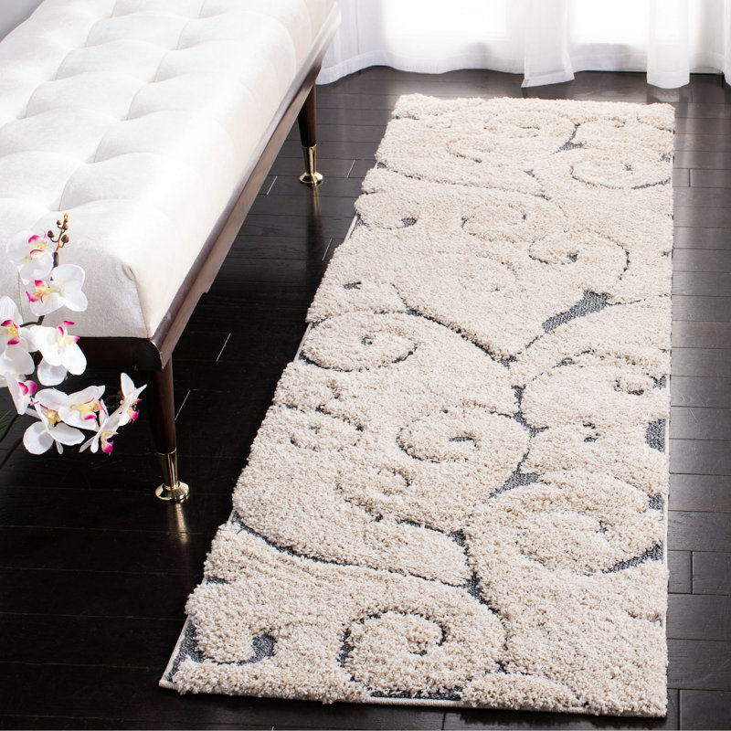 Tapis gris Chaffin, Tapis de couloir 2 pi 3 po x 17 pi, Beige/Gris bleu