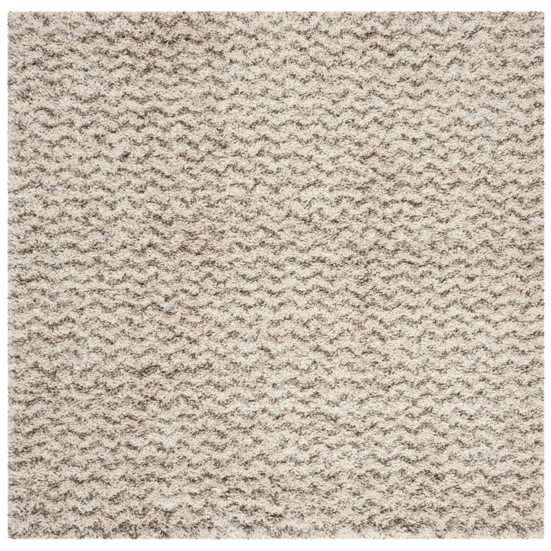 Adessa Shag Performance Chevron Rug, Square 7'