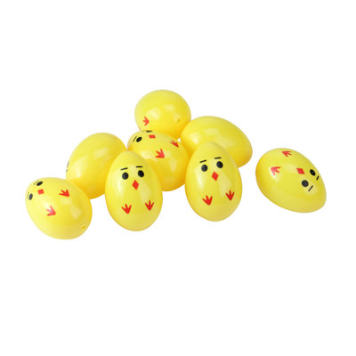 Paquet de 8 décorations pour œufs de Pâques jaunes et rouges 2,5 po